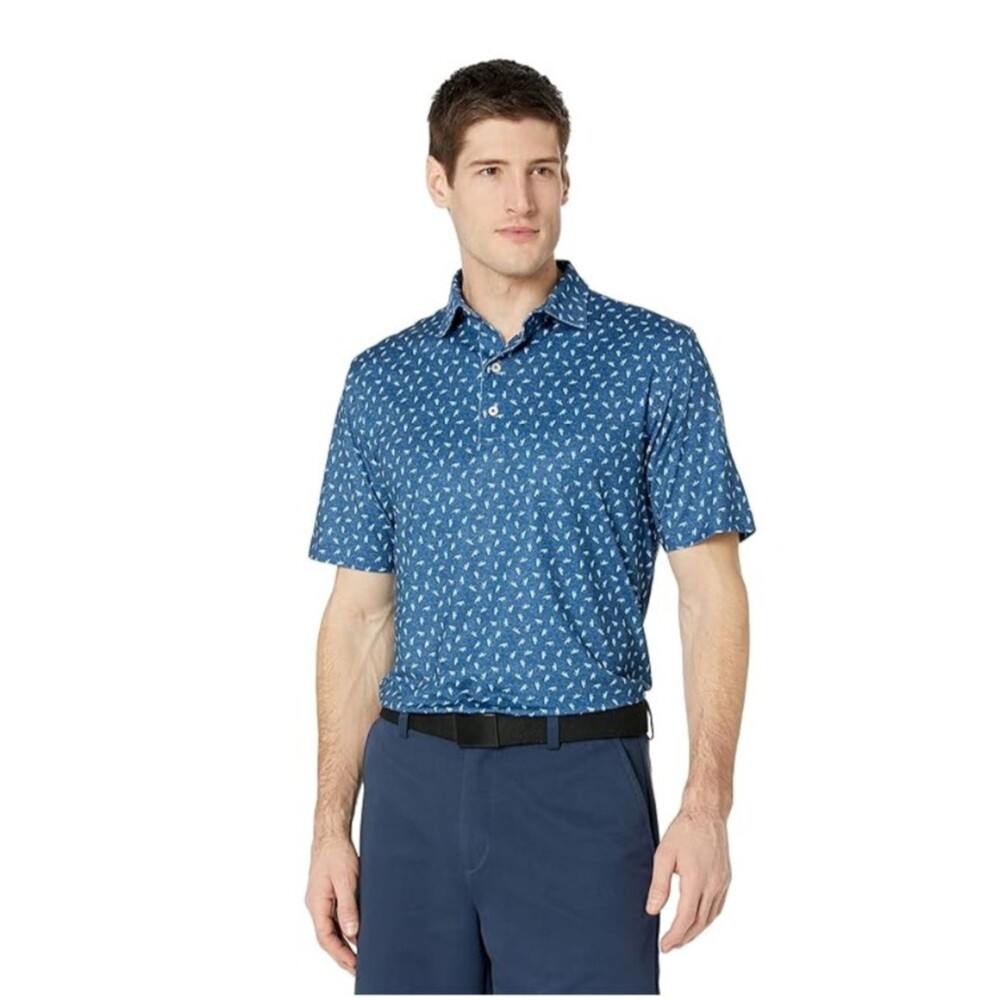 Johnnie-O Titus Prep-Formance Golf Polo Shirt Signature Logo Pattern | Size: L